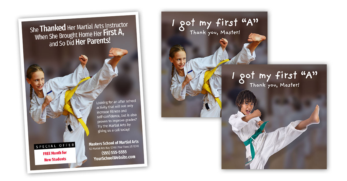 martial arts child ad