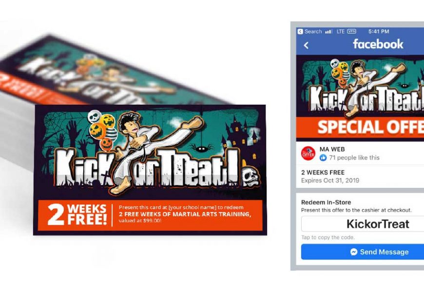 Halloween Kick-or-Treat Cards & Social Media Offer